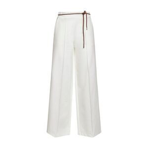 Herno Women Natural Rome Stitch Cotton Blend Jersey Wide-Leg Trousers